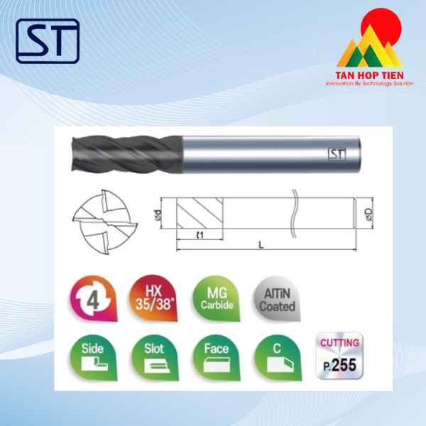 Dao Phay 4 Me 4SST Chuyên Dụng Cho Thép Không Gỉ – Tối Ưu Gia Công Inox