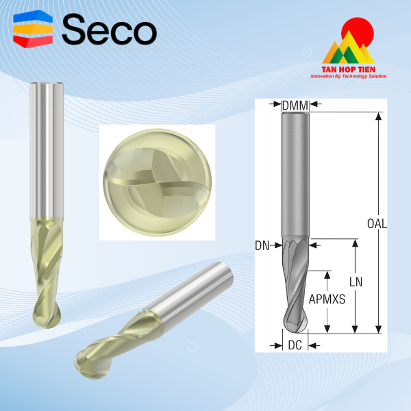 Dao Phay Ngón Cầu Hợp Kim Nguyên Khối S4321 - Chuyên Gia Hiệu Suất Cao Cho Gia Công Nhôm & Kim Loại Màu