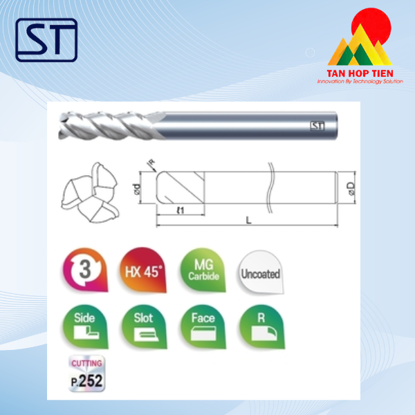 Dao Phay Ngón Hợp Kim 3CA 3F Corner Radius - Chuyên Gia Gia Công Nhôm & Kim Loại Màu
