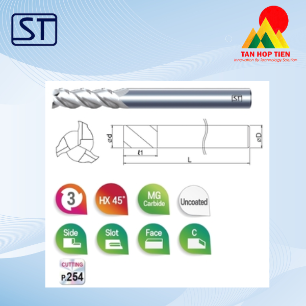 Dao Phay Ngón Hợp Kim 3SA 3F Square End - Giải Pháp Tối Ưu Gia Công Nhôm & Kim Loại Màu