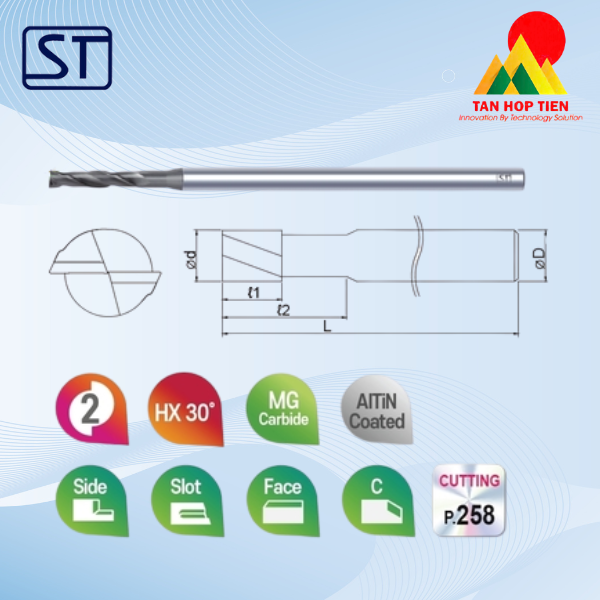 Dao Phay Ngón 2 Me 2SG Square End – Giải Pháp Tối Ưu Cho Gia Công Graphite