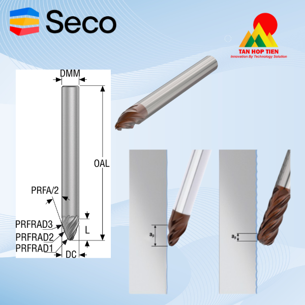 Dao Phay Ngón Hợp Kim Nguyên Khối JH724/JH726 - Chuyên Dụng Tốc Độ Cao Cho Gia Công Cấy Ghép Y Tế