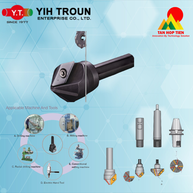 Dao Vát Mép Gắn Mảnh Chamfer King Series (Yih Troun): Giải Pháp Tối Ưu Cho Gia Công Lỗ CNC