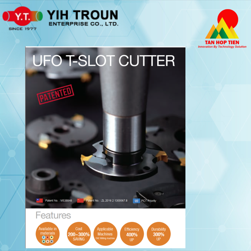 Đầu Dao Phay Rãnh T Y.T UFO T-Slot Cutters (Ø32 - Ø80mm): Tăng 400% Hiệu Suất Gia Công Rãnh Khổ Lớn