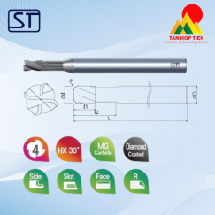 Dao Phay Ngón Bo Góc R 4 Me 4CD Phủ Kim Cương – Giải Pháp Tối Ưu Cho Gia Công Graphite