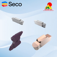 Hạt Dao PCBN Secomax – Giải pháp tối ưu cho chít rãnh và cắt đứt trong gia công thép tôi, gang xám và hợp kim siêu cứng
